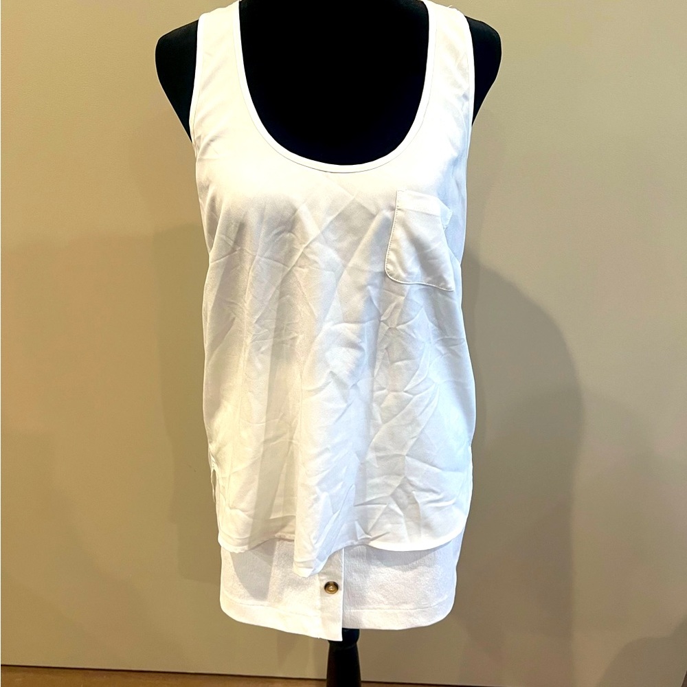 Banana Republic White Long Blouse